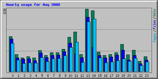 Hourly usage for May 2008