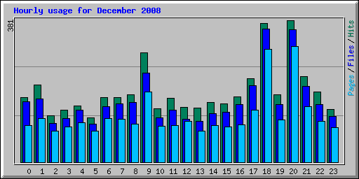 Hourly usage for December 2008