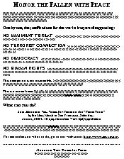 Honor the fallen with peace flyer