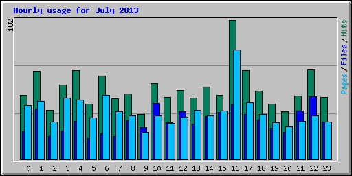 Hourly usage for July 2013